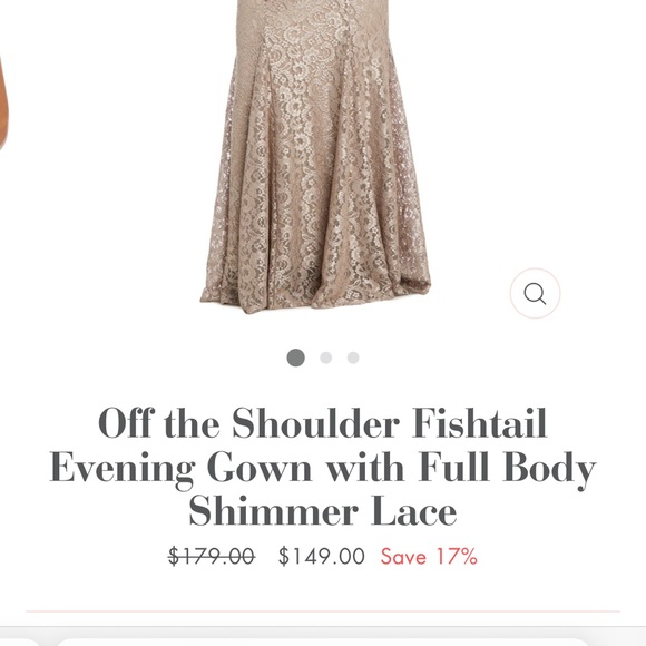 NWT off the shoulder fishtail formal dress - Picture 10 of 15